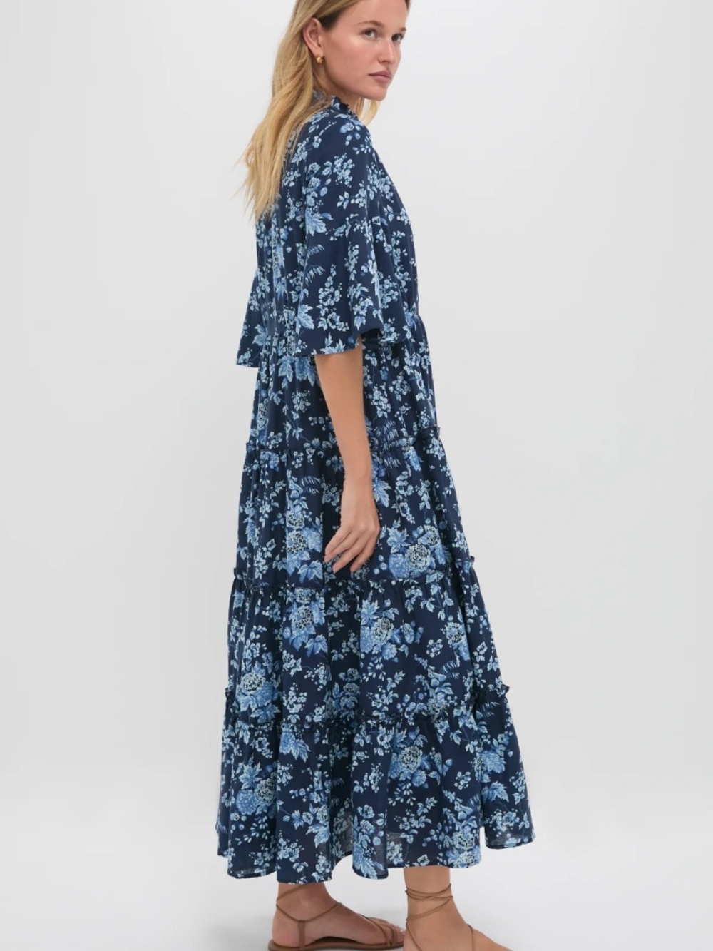 Tuckernuck Twilight Garden Jenna Dress Blue Floral Size L - Picture 6 of 7